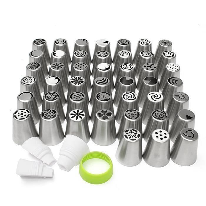 Kit De 45 Pcs Douilles Buses De Gateau Fleur Russe Outil De Decor Pour Patisserie Cuisson Cdiscount Maison