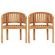 🌿9543Magnifique Lot de 2 Chaises de jardin en forme de banane - Fauteuil de jardin relaxation- Chaise De Camping  Bois de teck soli-1