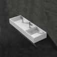 Lavabo double vasque suspendu - RUE DU BAIN - Twins - Solid surface blanc mat - Rectangulaire - Blanc - 40 cm-1