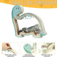 Tirelire Dinosaure En Bois Transparente Pour Enfants - Personnalisable, Éducative, Décoration Chambre (Triceratops)