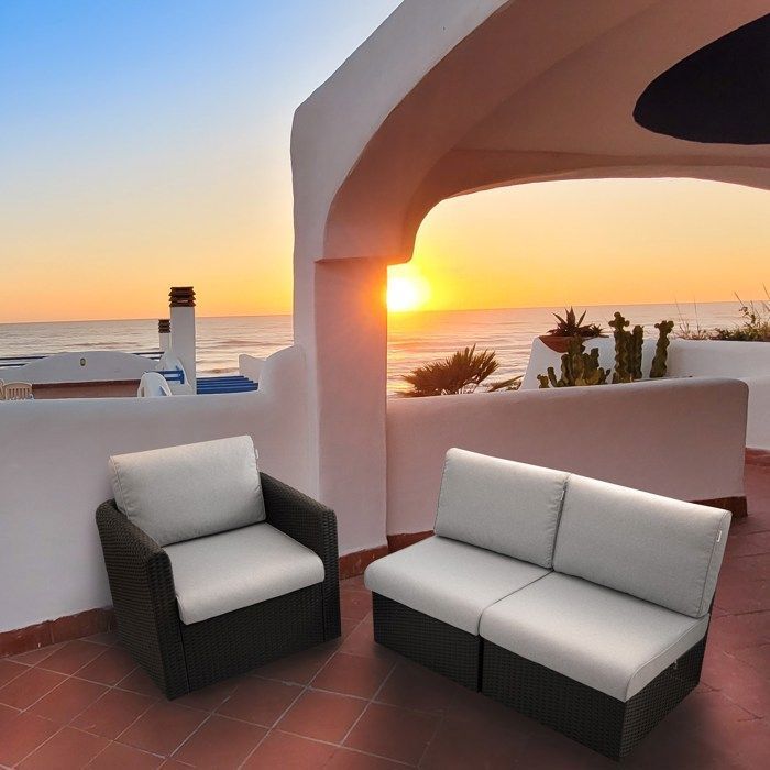 Lot De 2 Coussins De Chaise D'extérieur Imperméables Et épais Avec