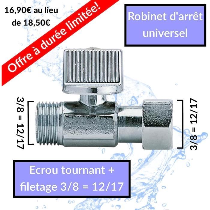 Robinet WC equerre 1/4 tour - RACCORDEMENT WC