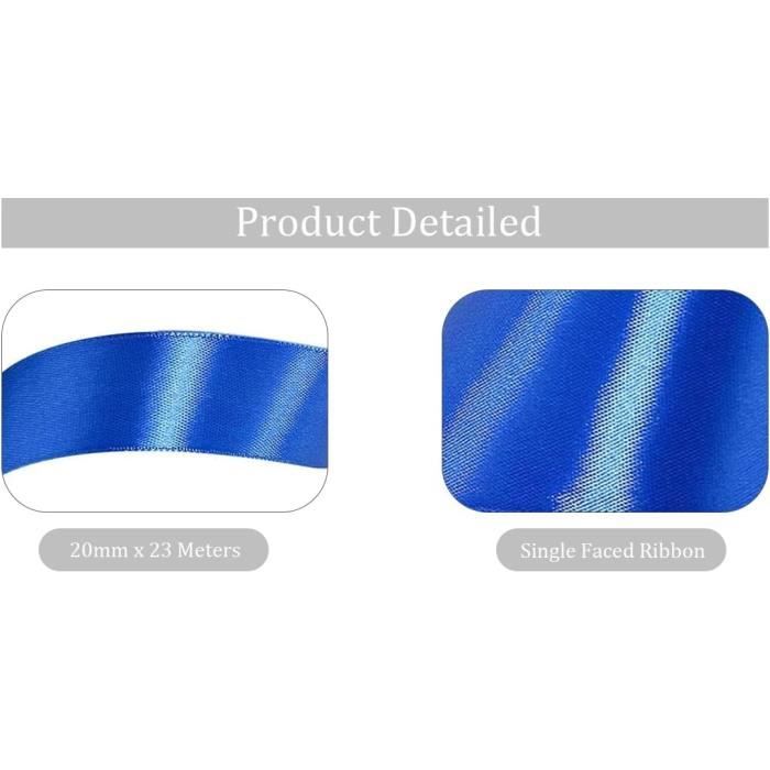 Ruban Satin Bleu 100mm X 25m - Ruban Cadeau Décoration Haute Qualité