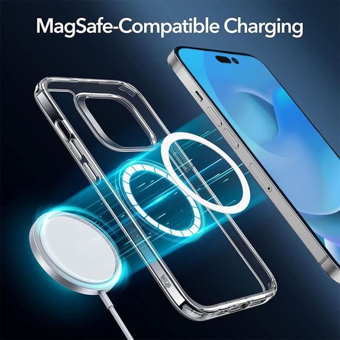 Coque pour iPhone 15 Pro Max - Transparent Antichoc avec Cercle Magnétique  et Protection Caméra Arrière Verre Trempé - Cdiscount Téléphonie