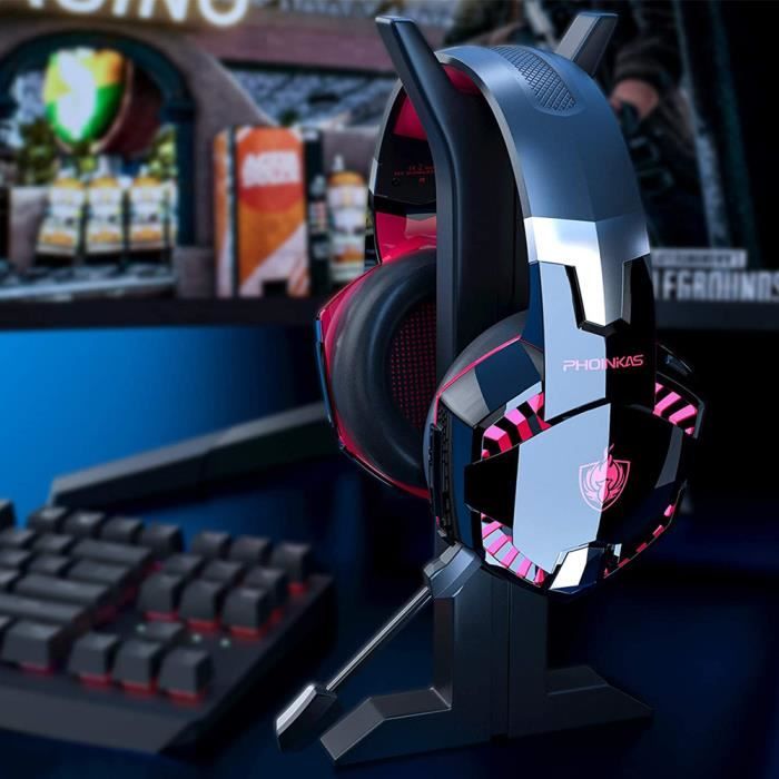 Casque Gaming Sans Fil PHOINIKAS Q5S - Violet - Pour PS4/PS5/PC/Switch Avec Dongle