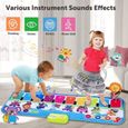Tapis Piano Musical HAOPYOU - Plus de 90 Sonorités - Jouet Musical pour Bébés et Enfants - Bleu-2