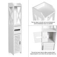 LEH Nouveau Etagère de rangement meuble de toilette armoire en bois blanc 80x15.5x15CM salle de bains-2