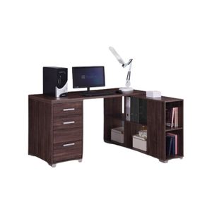Bureau D'angle Tocade – Noyer – 3 Armoires + Caisson + Fauteuil – Occasion