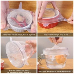 Lot De 4 Couvercles En Silicone Réutilisables - Webake - Pour Yaourts Et Verres