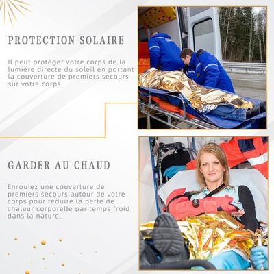 Majome Couverture de Survie 4 Pack Couverture d'urgence 210 x 160 cm Réutilisable Couverture Thermique Contre Le Froid et la Chaleur pour Les Marathons de Survie en Plein air ou Les Premiers Soins