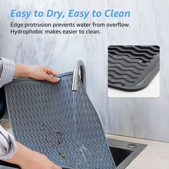 égouttoir à Vaisselle PacuM Tapis D'égouttage En Silicone 34 X 43cm Tapis De Egoutoire Vaisselle Cuisine