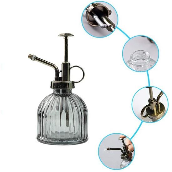 Flacon Pulvérisateur En Verre Vert 300ml – Pompe Dorée, Brume Fine – Pour Plantes, Humidification