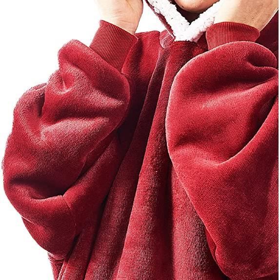 Plaid Pull Sweat à Capuche Femme Homme - Pull Couverture Polaire Plaid  Hoodie Robes de Chambre - Taille Unique - 11080cm - nosku - Cdiscount Maison