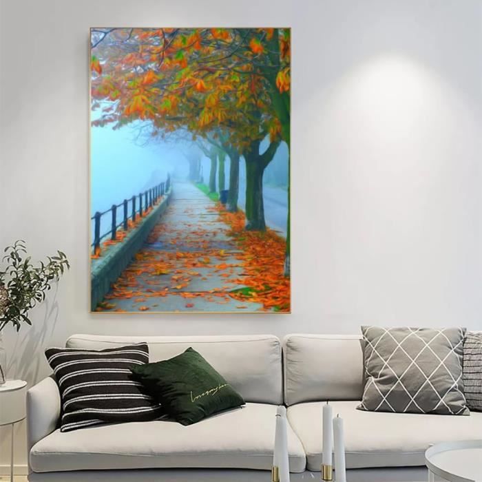 Kit Peinture Par Numéros Pour Adultes - Toile 30x40 Cm, Thème Paysage De Rue, Avec Peintures Acryliques Et Pinceaux