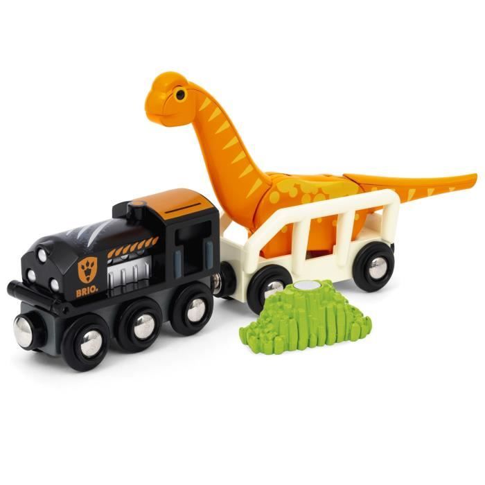 BRIO World Circuit Dinosaure 36094 - 21 Pièces Avec Dinosaures - Circuit Train En Bois Dès 3 Ans
