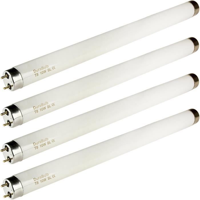 4 Ampoules UV T8 10W DuraBulb BL368 - Pour Tue-Mouches 20W, 33cm De Longueur