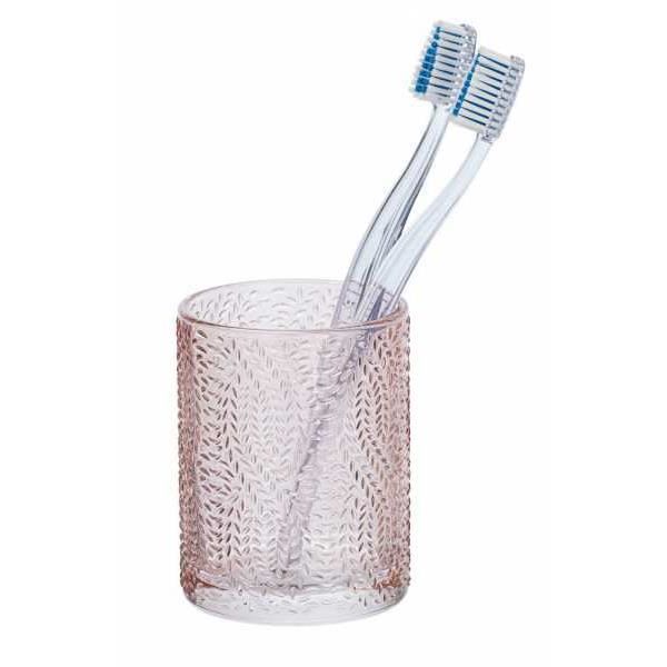 Set 2 Gobelets Rince-bouche Avec Porte-brosse à Dents - Design Sans Perçage, Blanc Et Noir Transparent