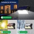 Leytn® 4Pcs Lampe solaire de jardin 185LED Lampe solaire extérieur Applique extérieur solaire pour Jardin Porte Terrasse Garage Cour-3