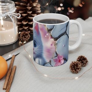 Mug en porcelaine décoré chat ziggy 320 ml