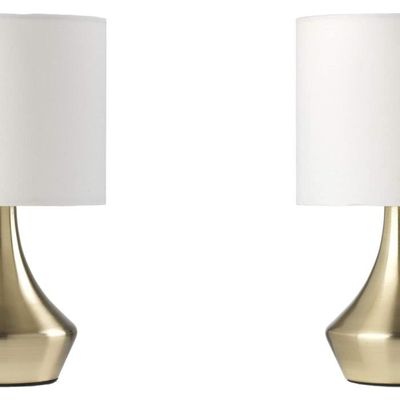 Lampe à Chevet ONLI Nano - Rose, Abat-Jour Tissu, Base Métal - 19cm - Parfaite Pour Chambre