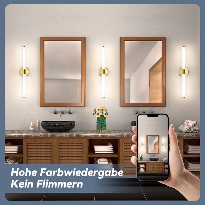 Luminaire Salle De Bain Mural SEBSON® LED Lampe Miroir Salle De Bain 40cm, Lumiere De Miroir Avec Interrupteur, Lampe Maquillage IP44, Blanc Neutre 4000K, 8W, 800lm - 400x133x38mm En Destockage Et Reconditionné - 8