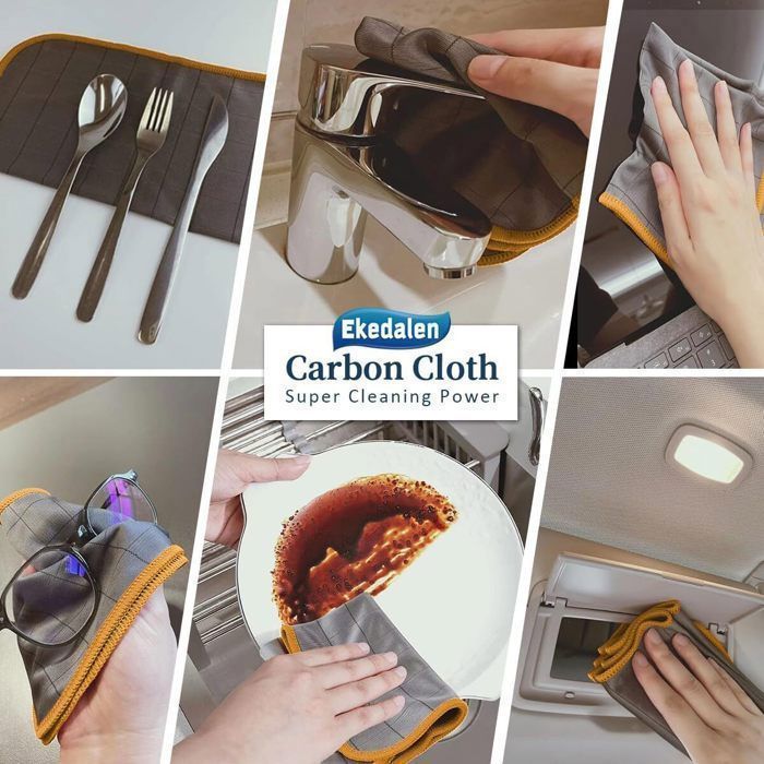 Lot De 3 Chiffons Nettoyage Fibre De Carbone - Super Absorbants, Sans Résidus D'huile, Pour Maison Et Voiture - 11