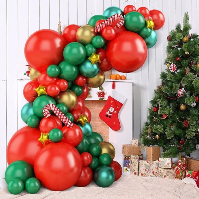 Noel Kit Arche Ballon, Rouge Vert Or Noel Kit Arche Guirlande Ballons de  Noël, 84 pièces agate Ballons en Latex pour Intérieur Extérieur Fête de Noël  L'hiver Vacance Décorations D'anniversaire : 
