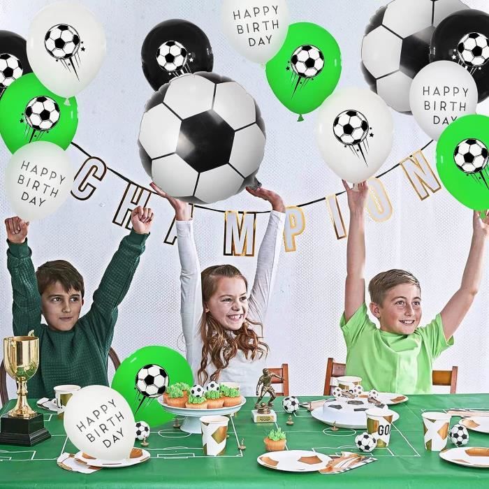 Décoration D'Anniversaire De 2 Ans Pour Anniversaire Garçon D'Enfant,  Football Ballons Gonflables Avec Chiffre 2 Vert, Ball[u5979]
