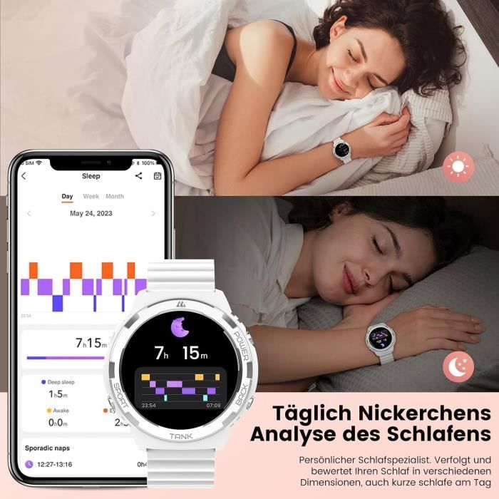 Bague Intelligente Femme/Homme – Tracker Sport/Sommeil, IP67, Charge Magnétique, Or – Taille 9