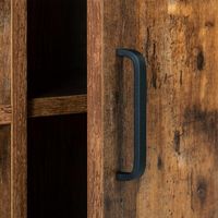 Buffet 4 Portes 140 Cm Dayton - Style Industriel Bois Vieilli Et Noir, Niches Et Étagères Ajustables