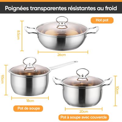 Batterie De Cuisine En Acier Inoxydable (7 Pièces) - Maison