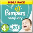PAMPERS Baby-Dry Taille 4+, 10-15 kg - 80 Couches - Mega Pack-0