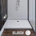 Receveur de Douche Rectangulaire Aquamarin® 90 x 80 cm - Acrylique Blanc Brillant-0