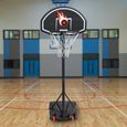Panier de Basket sur Pied Mobile | avec 2 Roues | Hauteur Réglable : 146-200CM | Extérieur et Intérieur-0