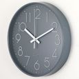 12" Moderne Horloge Murale-Silencieuse Et Sans Tic-Tac-Horloge Murale Mute Pendule Murale pour La Chambre Cuisine Salon Decor-Gris-0