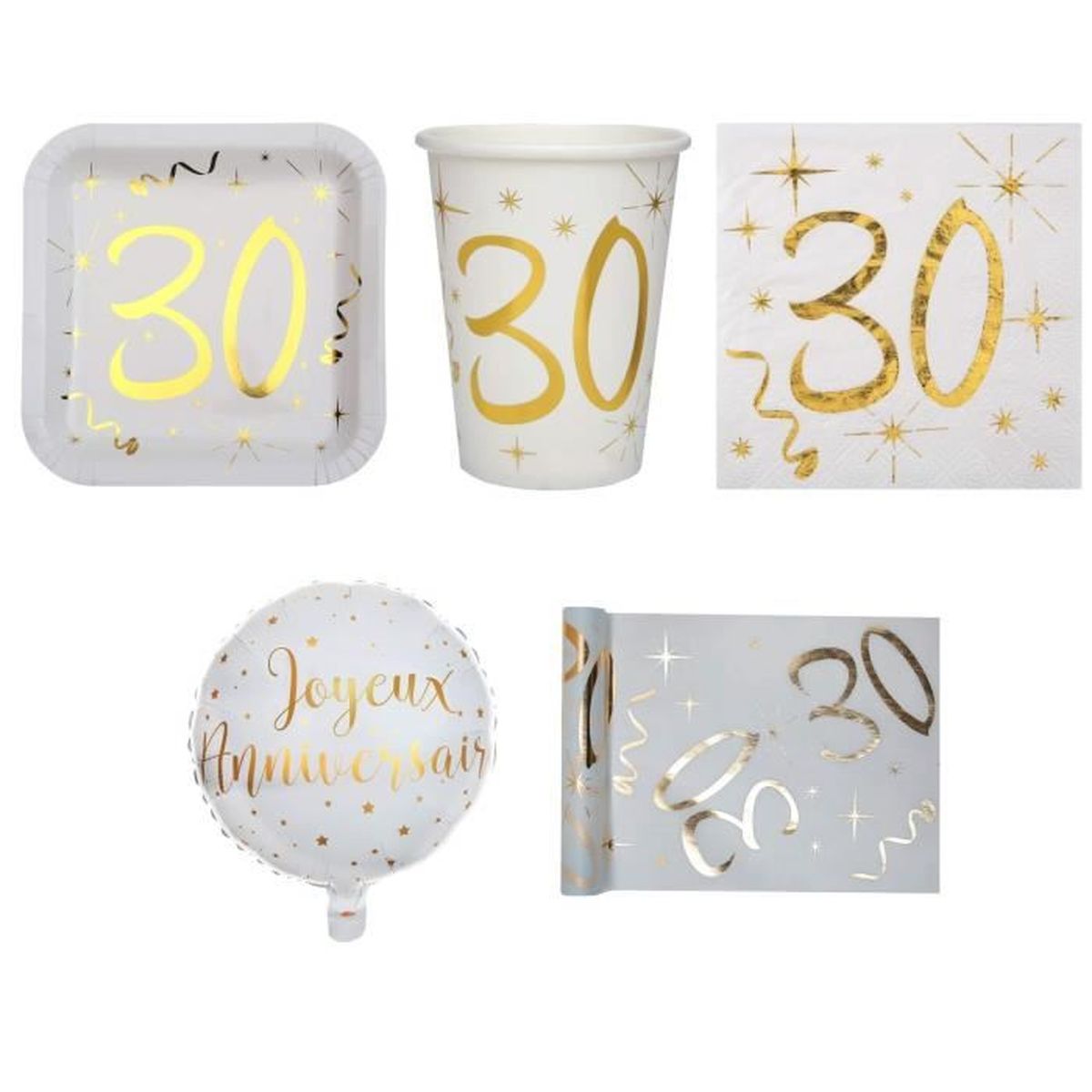 1 Pack Anniversaire 30ans Pour 10 Personnes Blanc Et Or Achat Vente Set Vaisselle Jetable Cdiscount 1 Pack Anniversaire 30ans Pour 10 Personnes Blanc Et Or Achat Vente Set Vaisselle Jetable Cdiscount