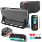 SENSBUN Coque pour Nintendo Switch 2 avec 2 Verre Trempé, Transparent Dockable Etui Rigide Console, Housse Joy-Con TPU, 8 Capuchon Joystick