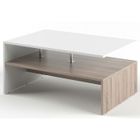 BRAND Toilinux - Table basse rectangulaire design scandinave Isidor - L. 90 x H. 60 cm - Couleur bois et blanc
