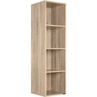 CASARIA Étagère Bibliothèque chêne 106 x 30 x 30 cm Meuble de rangement intérieur 4 compartiments