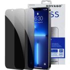 NOVAGO Compatible iPhone 13, iPhone 13 Pro , iPhone 14 (6.1") - 2 Films protection écran vitre en verre trempé Anti Espion (teinté)