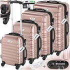 SET DE VALISES - TECTAKE - Set de valises rigides MILA 4 pièces avec pèse-bagages plastique ABS robuste - Or Rose