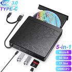 VINSIC Lecteur CD DVD Externe, Graveur de DVD Externes USB 3.0 avec Lecteur de Carte SD TF et Port pour Clé USB, Graveur CD/DVD-RW