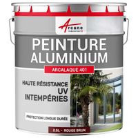 Peinture pour aluminium extérieur Arcalaque 401 : pour tole/volet/fenêtre - 2.5 L - Rouge Brun
