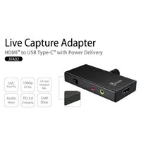 j5create JVA02 Adaptateur de Vidéo Capture HDMI vers USB-C avec Power Delivery, Noir