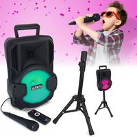 Enceinte Mobile Autonome Enfant Karaoke Party MOBILE8 - USB / Bluetooth - Micro SD - Micro - Pied - Télecommande - Anniversaire
