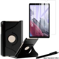 Housse Etui Noir pour Samsung Galaxy Tab A7 Lite 8.7" SM-T220 Support Rotatif 360° + Vitre de protection avec Stylet Toproduits®