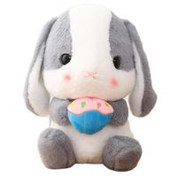 Mignonne poupée d’oreiller en peluche de lapin à longues oreilles, cadeau de décoration pour filles garçons adultes 22 cm