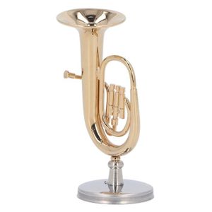 TUBA Duokon Modèle de tuba miniature Miniature Tuba Modèle En Laiton Plaqué Or Euphonium Mini Miniature Tuba Instrument De Musique