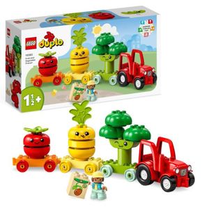 ASSEMBLAGE CONSTRUCTION LEGO® DUPLO My First 10982 Le Tracteur des Fruits et Légumes, Jouet à Empiler et à Trier