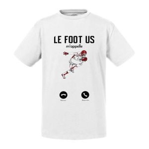 T-SHIRT MAILLOT DE SPORT T-shirt Enfant Blanc Fabulous - Football Américain - Manches Courtes - Lavable en Machine